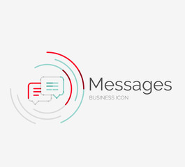 Thin line neat design logo, messages concept