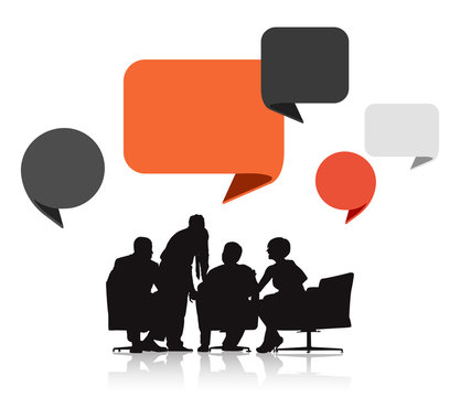 Group of Business People Meeting with Speech Bubble