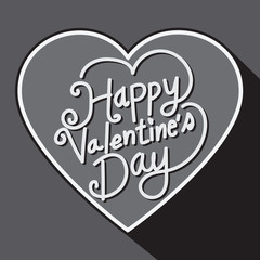 Happy Valentine's Day lettering Greeting Card with heart, vector