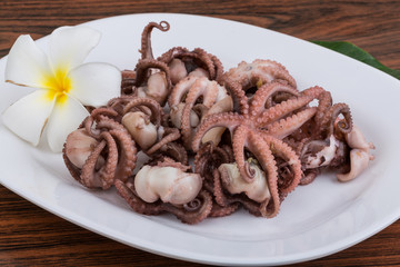 Boiled octopus