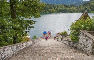 Bled church on island, Slovenia