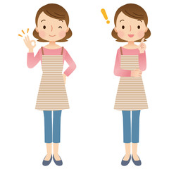 女性　主婦　表情　セット