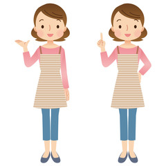 女性　主婦　表情　セット