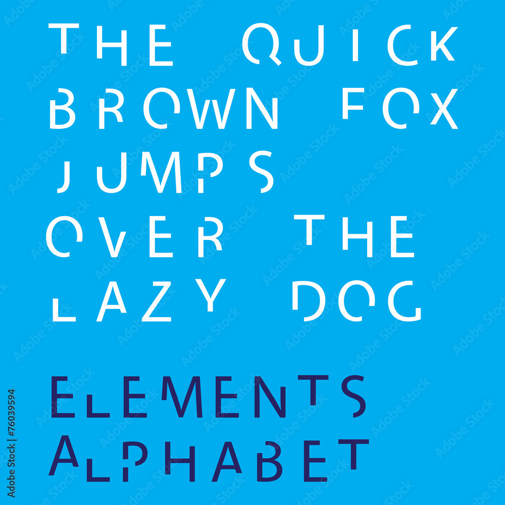 Fototapete inividual alphabet characters of a custom font - elements upperc