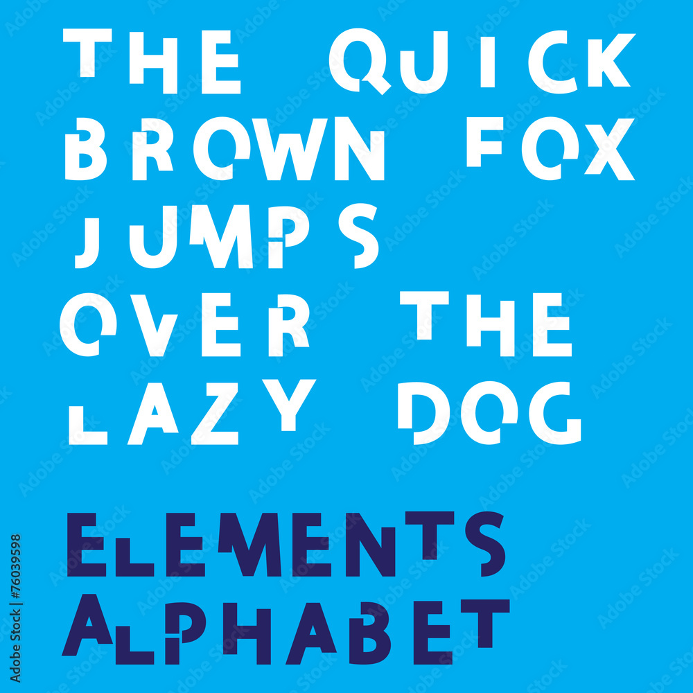 Fototapete inividual alphabet characters of a custom font - elements upperc