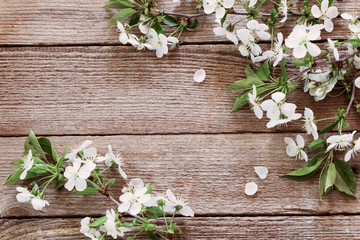 flowers on wooden background