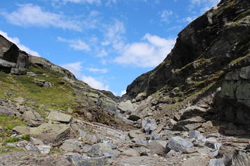 Fototapeta na wymiar Rocks and stones on the mountains.