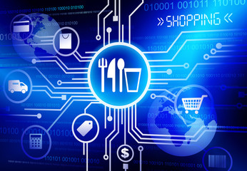 Online Shopping Food Connection Internet Online Concept