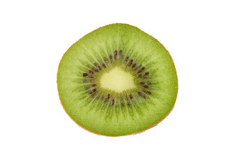 Fototapeta na wymiar Half fresh kiwi isolated on white background.