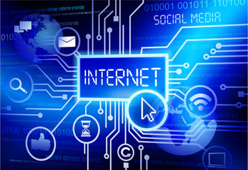 Fototapeta premium Digitally Generated Image Social Media Internet Concept