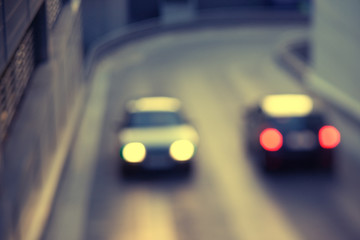 Two cars traveling toward each other