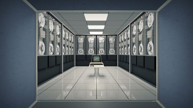 Animated old computer in a vintage room