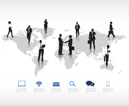 Vector of global business communications
