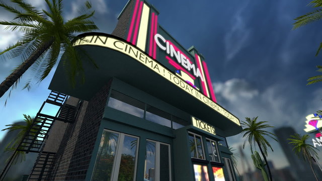 Animation of a cinema movie theater