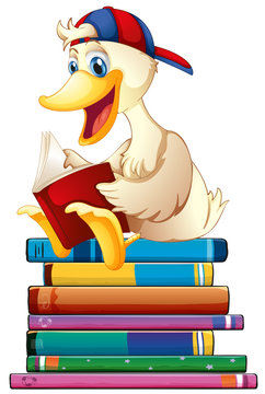 Duck and books