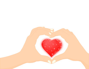Obraz premium hands in form of heart vector