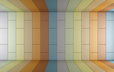 Contemporary empty room with colorful panel