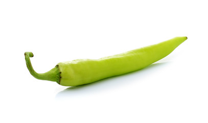 green chilli pepper  on white background.