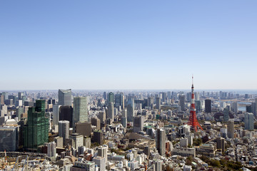Tokyo Tower and city skyline in Tokyo, Japan