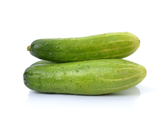 Cucumber on over white background
