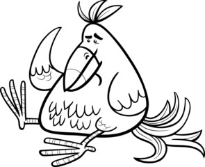 exotic fantasy bird coloring page