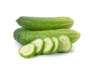 Cucumber on over white background