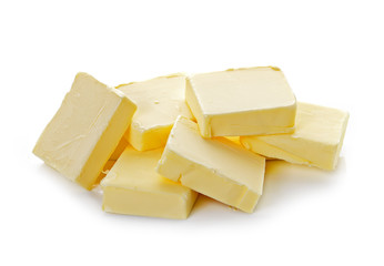 butter on white background