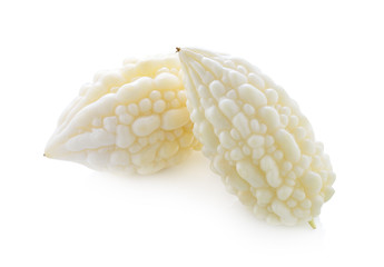 White bitter cucumber on white background