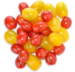 cherry tomatoes isolated on white background.