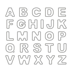 Outline Bold Vintage Retro Font. Vector