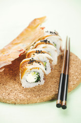 sushi with cheese and parsley