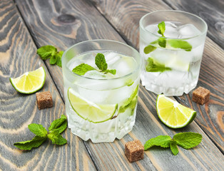 Cold fresh lemonade drink