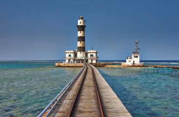 Leuchtturm am Daedalus Riff, Rotes Meer, Aegyten