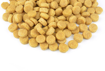 Dog food isolated on white background