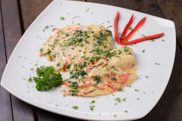 Filete de tilapia en salsa de coco
