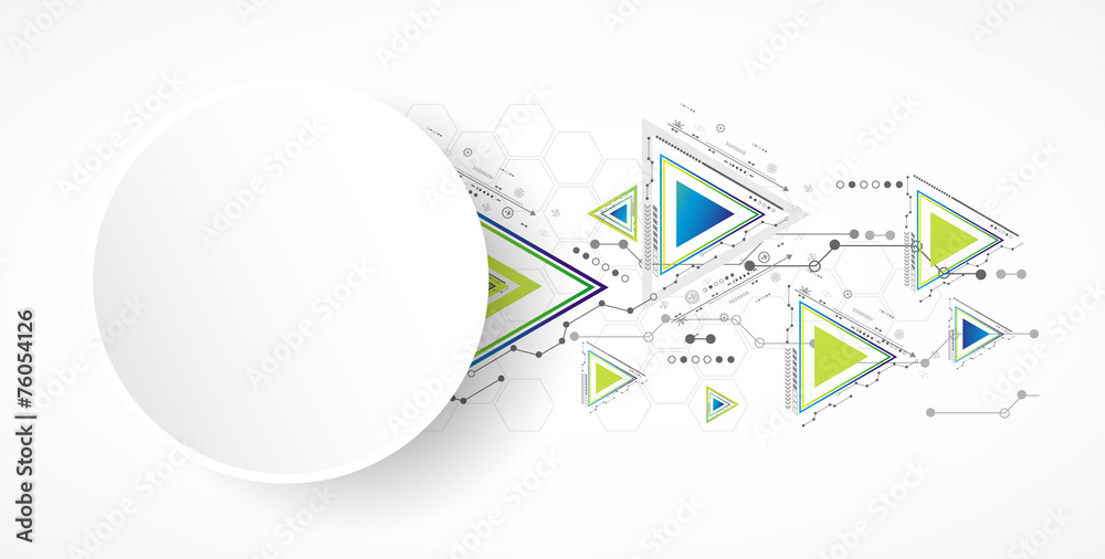 Sticker Abstract technology triangle background.