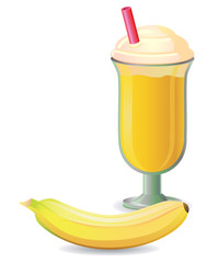 Banana shake with straw vector