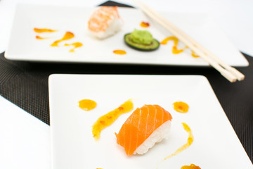 Sushi and soy sauce