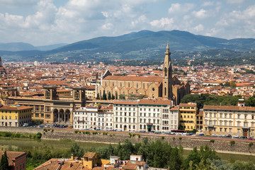 Fototapeta na wymiar View of Santa Croce Basilica in Florence