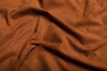 Brown suede chamois texture, fluffy and soft background texture