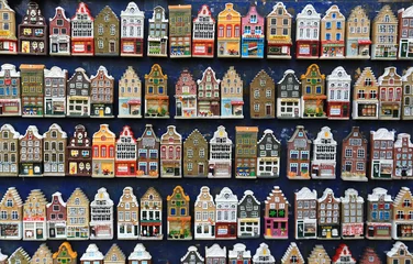 Fotobehang Holland Souvenirs, a bunch of colored Dutch houses © Zarya Maxim