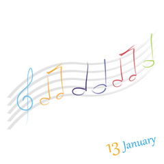 thirteen january celebration vector graphic