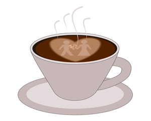 Valentine's coffee vector