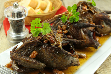 pigeons au raisins