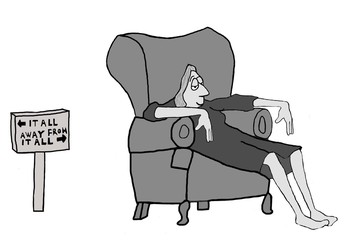 Work Life Balance -- Away From It All © cartoonresource