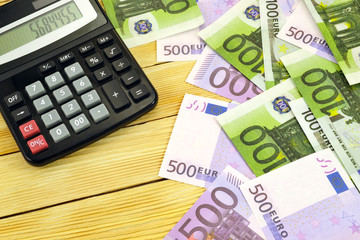 Image the euro money with calculator