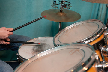 The drummer in action