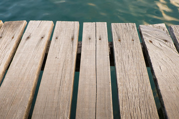 Wood background with sea