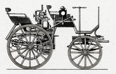 Fototapeta na wymiar Daimler Motorized Carriage, 1886