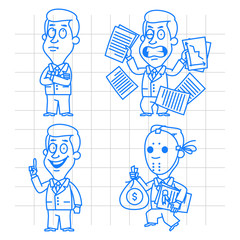 Doodle businessman idea and anger